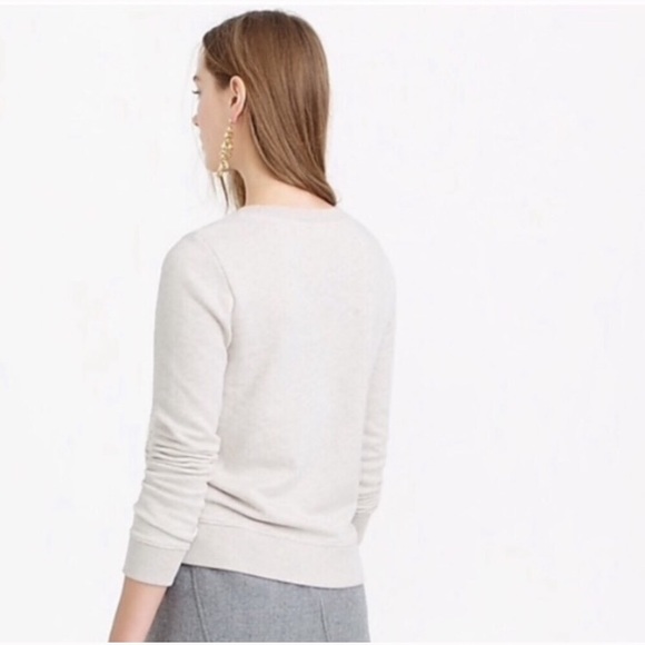 J. Crew lace panel trim crewneck sweatshirt - Picture 4 of 8